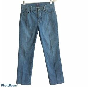 NYDJ Straight Leg Medium Wash Jeans Denim Petite 6P